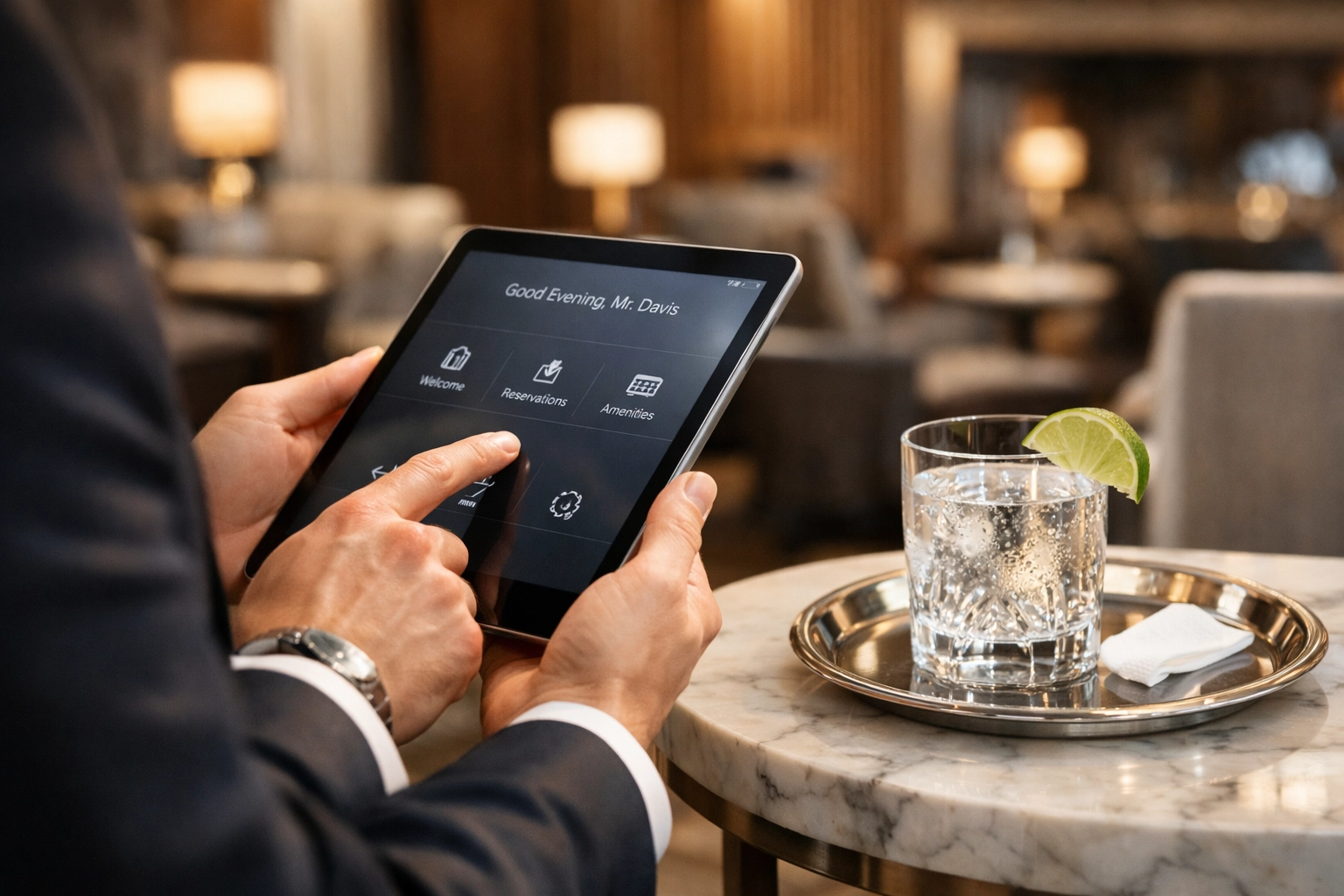 Super Bowl Branding Secrets Revealed: What Experts Don’t Want You to Know About VIP Logistics Professional host using a tablet in a luxury lounge to provide personalized VIP guest services.