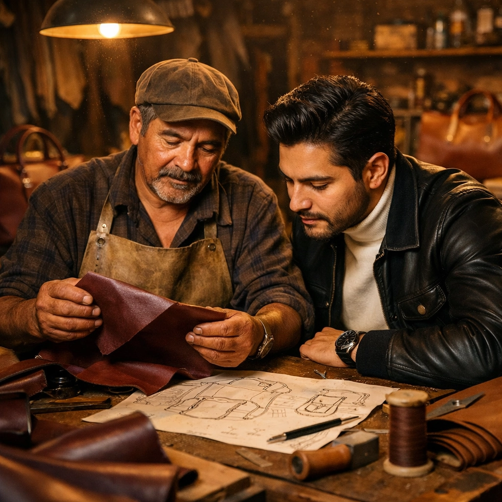Gay romance blooms as leather craftsman and designer collaborate in León workshop