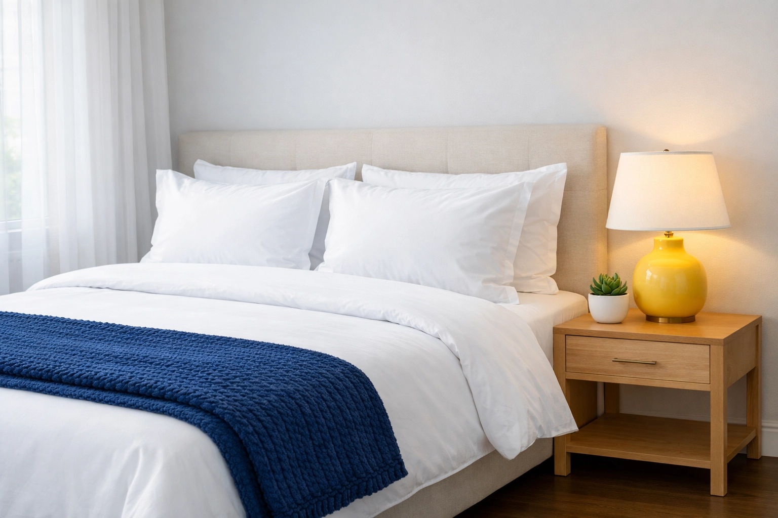 Serene, dust-free bedroom showcasing the mental benefits of professional house cleaning in Massachusetts.