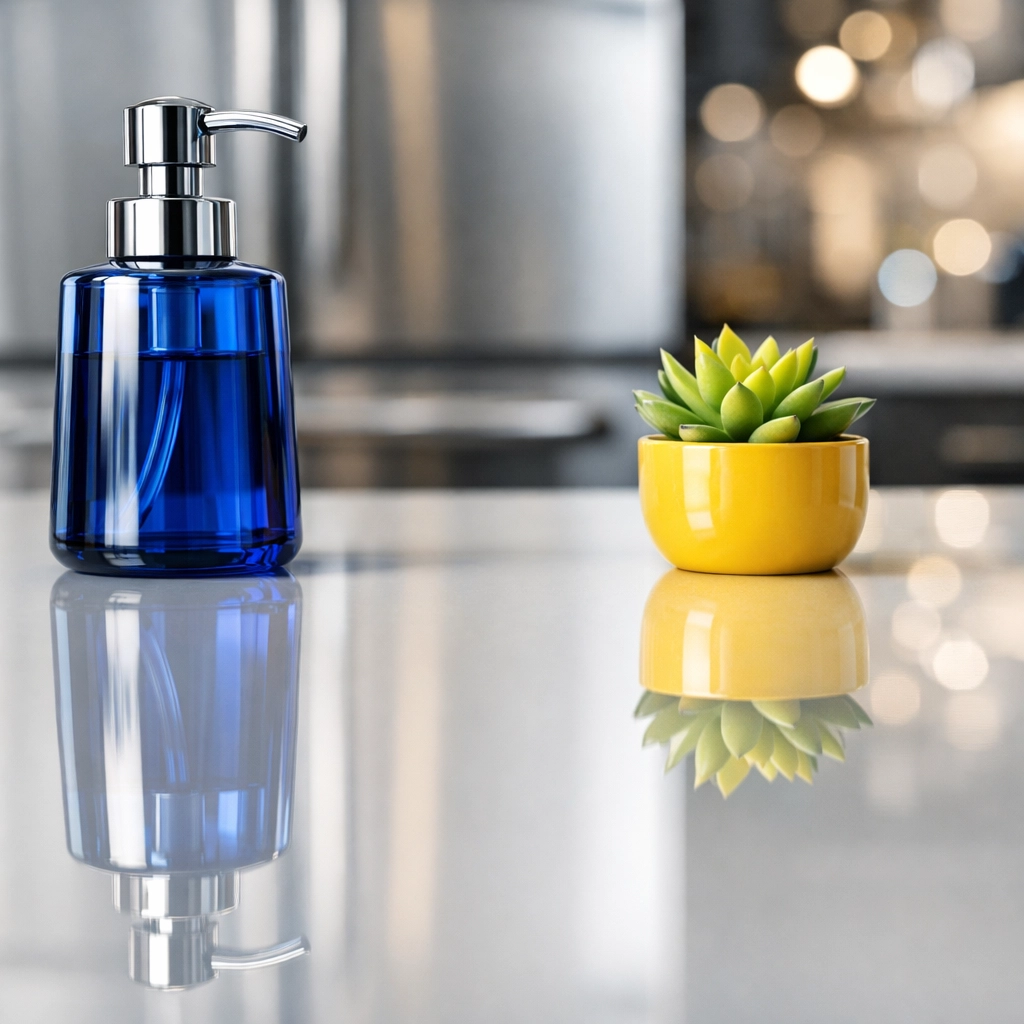 Sparkling clean kitchen countertop in Acton, MA, highlighting the results of consistent house cleaning.