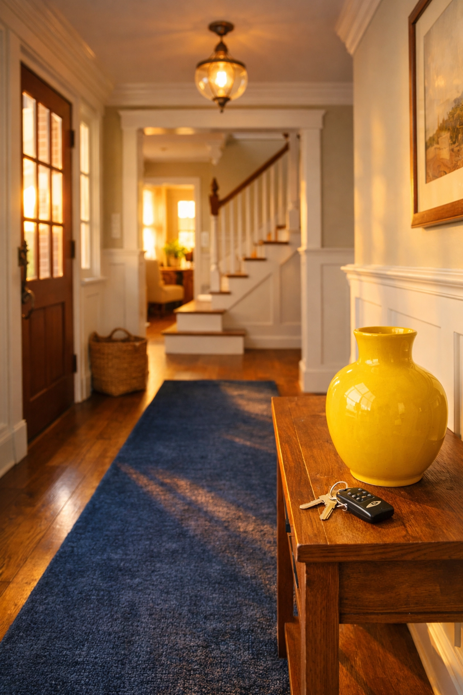 Inviting and clean foyer in Westford, Massachusetts, showcasing professional house cleaning results.