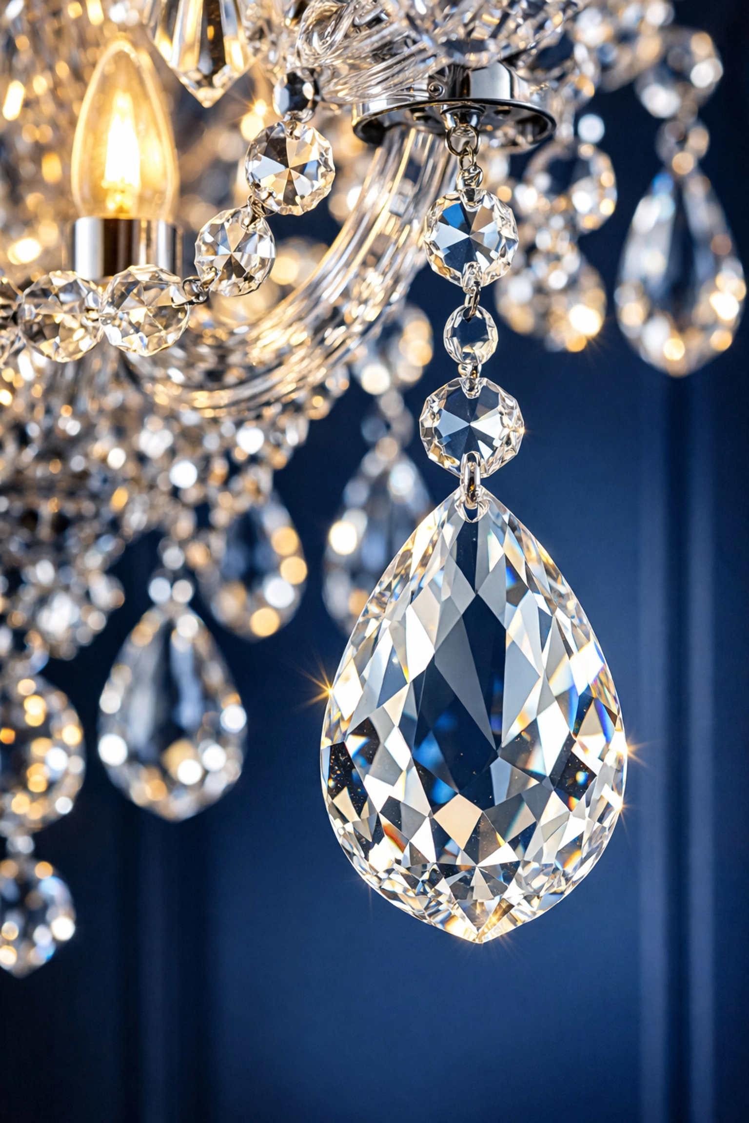 Sparkling crystal chandelier in an Andover home illustrating the detail-oriented luxury cleaning mistakes to avoid.