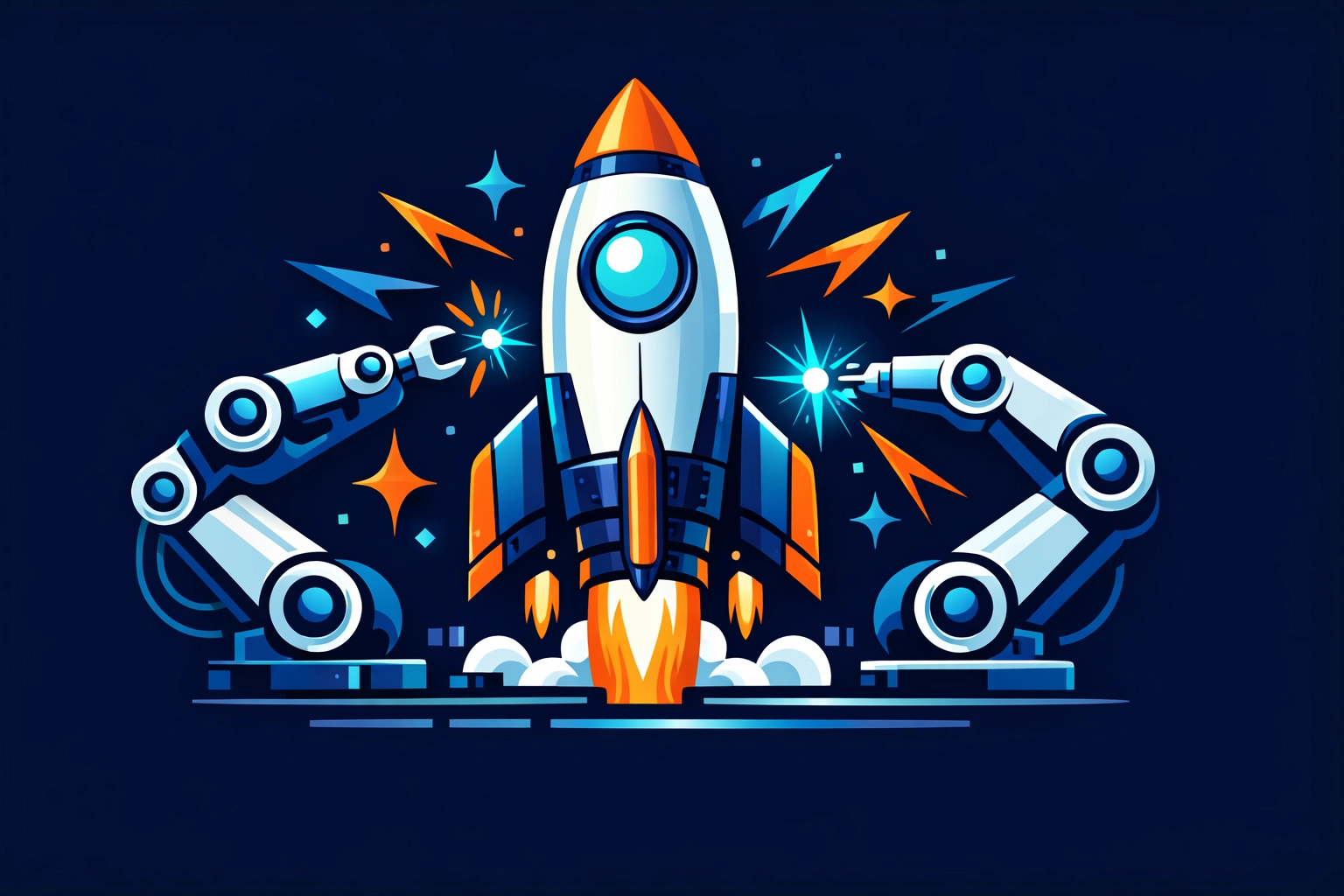A rocket ship being optimized to illustrate the Growth Engine 90 process for RevOps consulting.