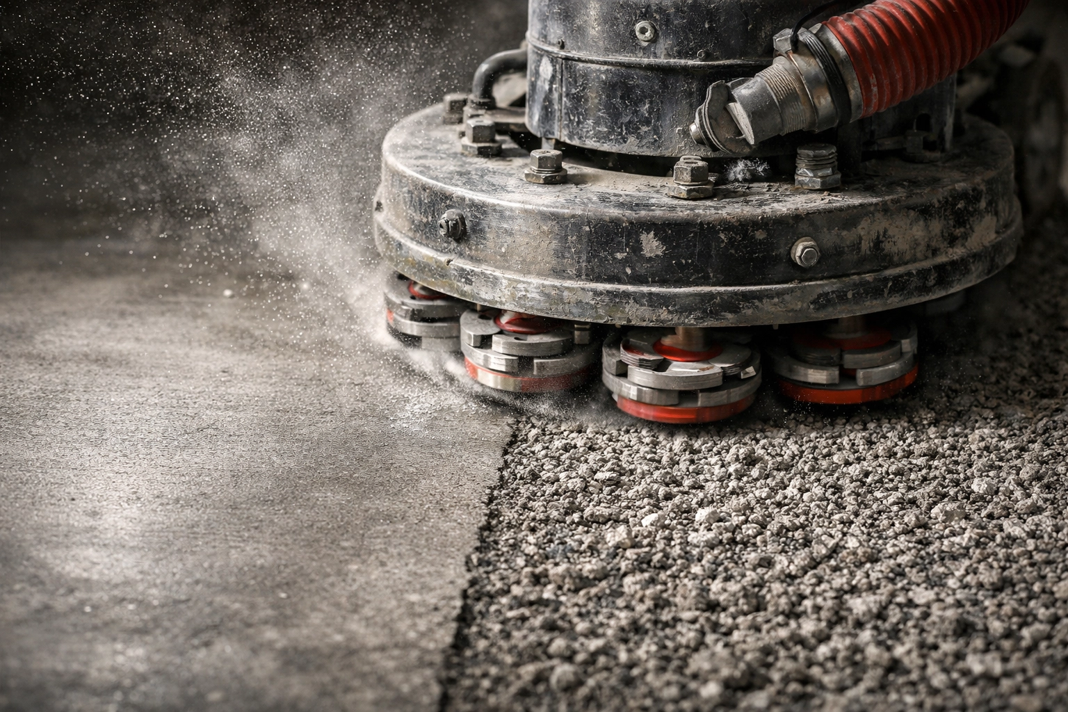 Diamond grinding concrete surface preparation for professional floor coating installation