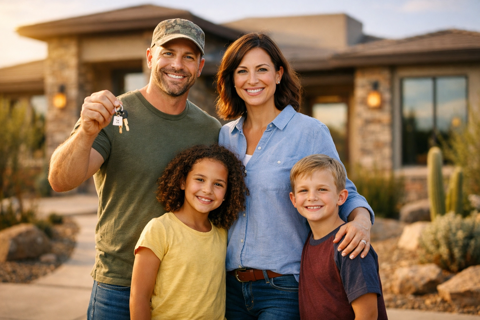 Hero family celebrates successful homeownership in front of their new West Valley Arizona home