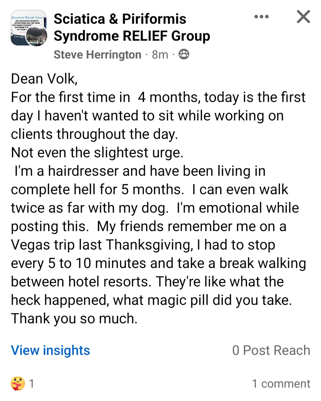 Client Testimonial - Sciatica Relief Now
