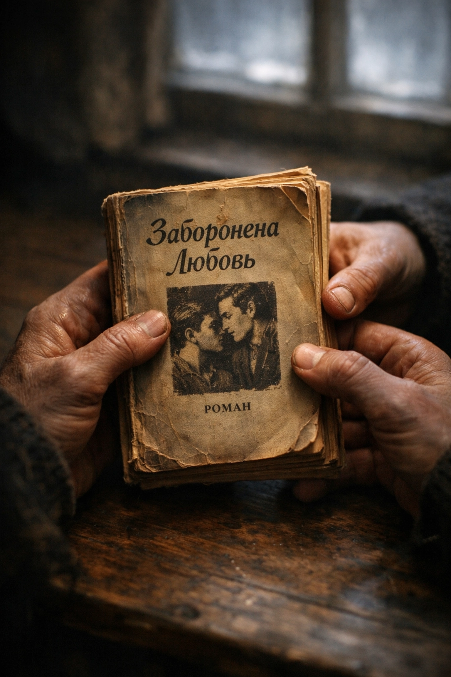 Hands holding banned gay literature secretly passed between readers in 1980s Romania