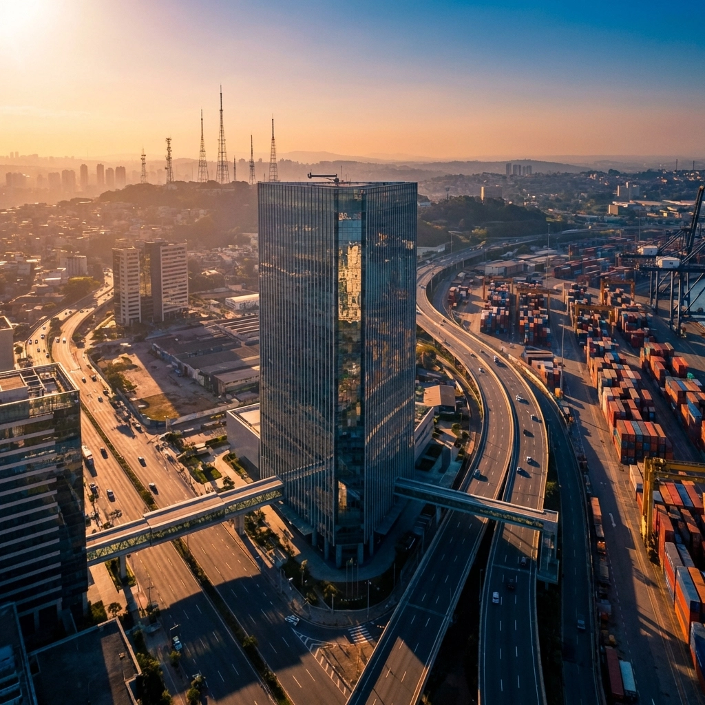 A modern cityscape at golden hour highlighting diverse infrastructure investments for alternative asset portfolio diversification.
