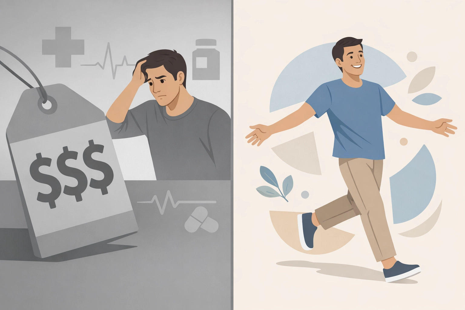 Cost comparison showing affordable sciatica treatment versus expensive medical procedures