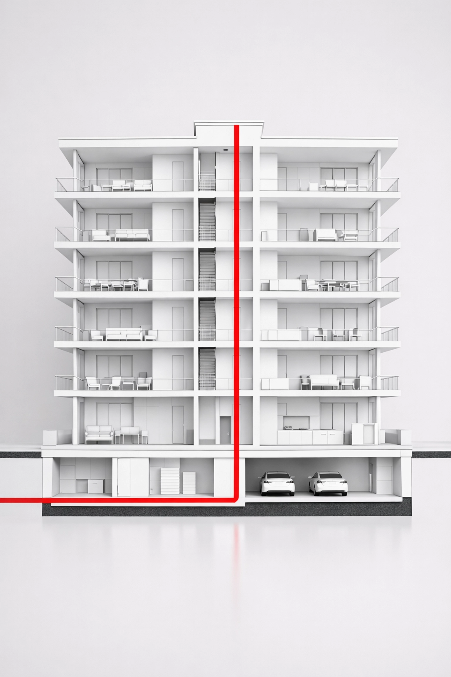 Coupe d'un immeuble illustrant le carnet d'entretien d'un condo à vendre à Québec selon la Loi 16.