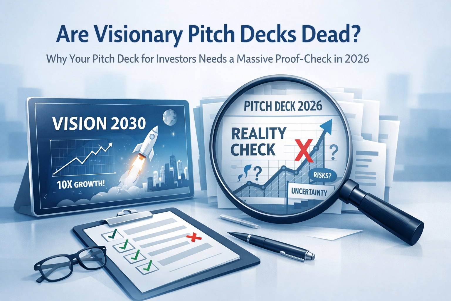 [HERO] Are Visionary Pitch Decks Dead? Why Your Pitch Deck for Investors Needs a Massive Proof-Check in 2026