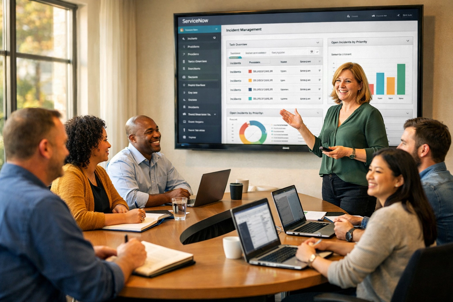ServiceNow training session with employees learning ITSM platform for successful user adoption