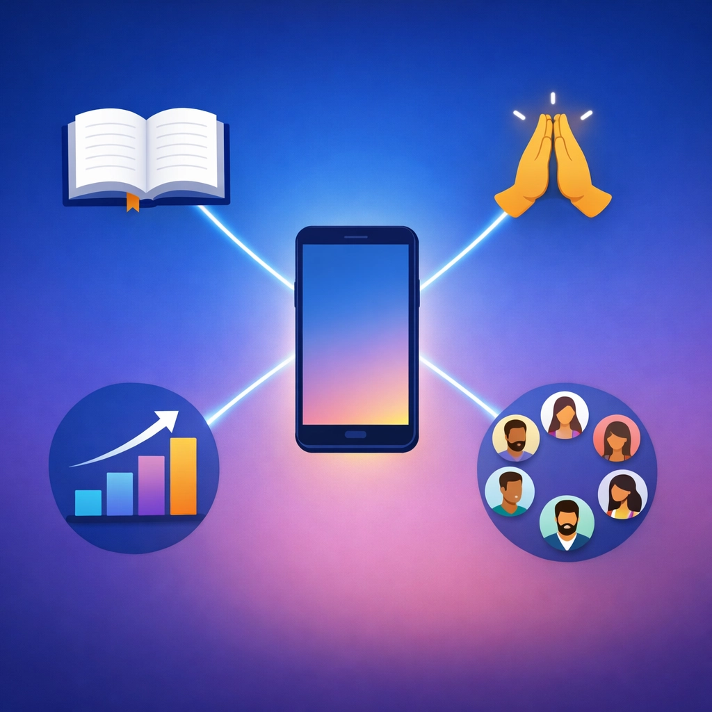 Discipleship app connecting mentors with digital tools for Bible study and progress tracking