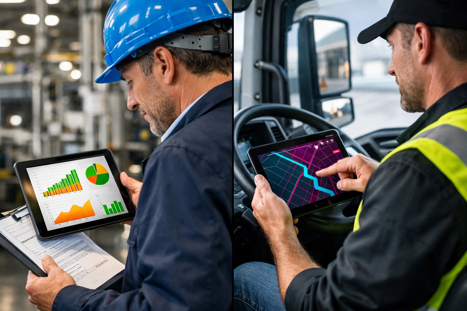 Quality inspector and delivery driver managing vendor coordination and transportation logistics