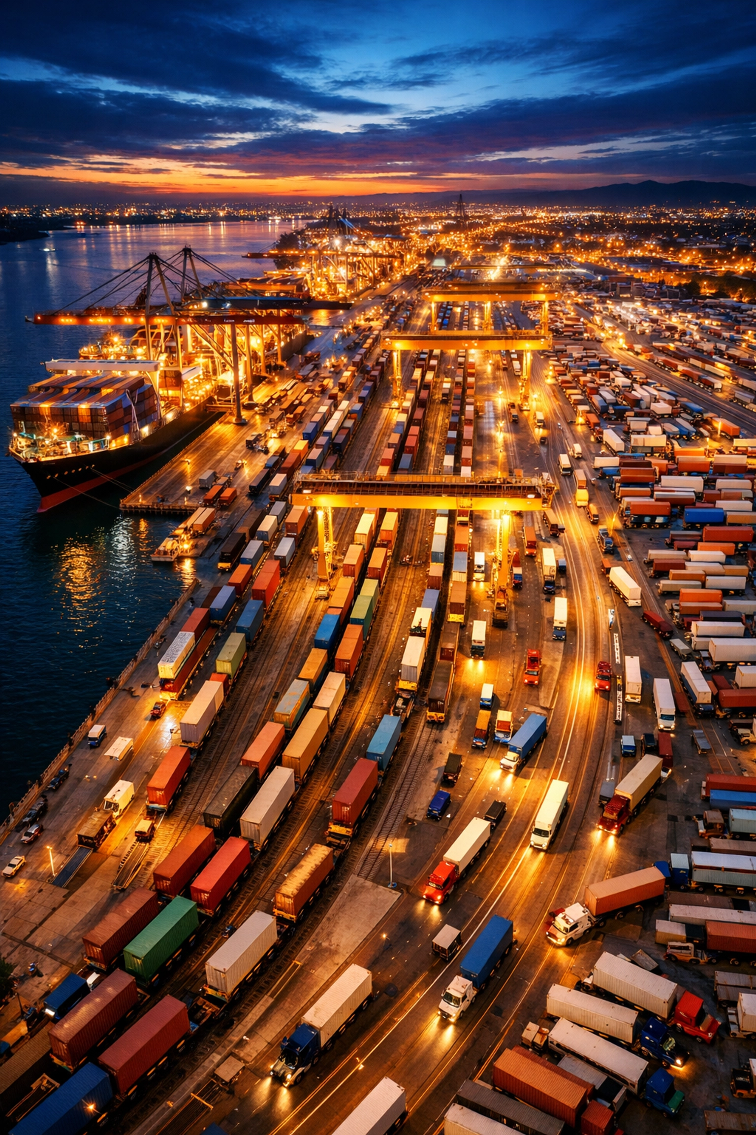 Intermodal terminal showing 3PL and 4PL infrastructure coordination for global supply chain resilience.