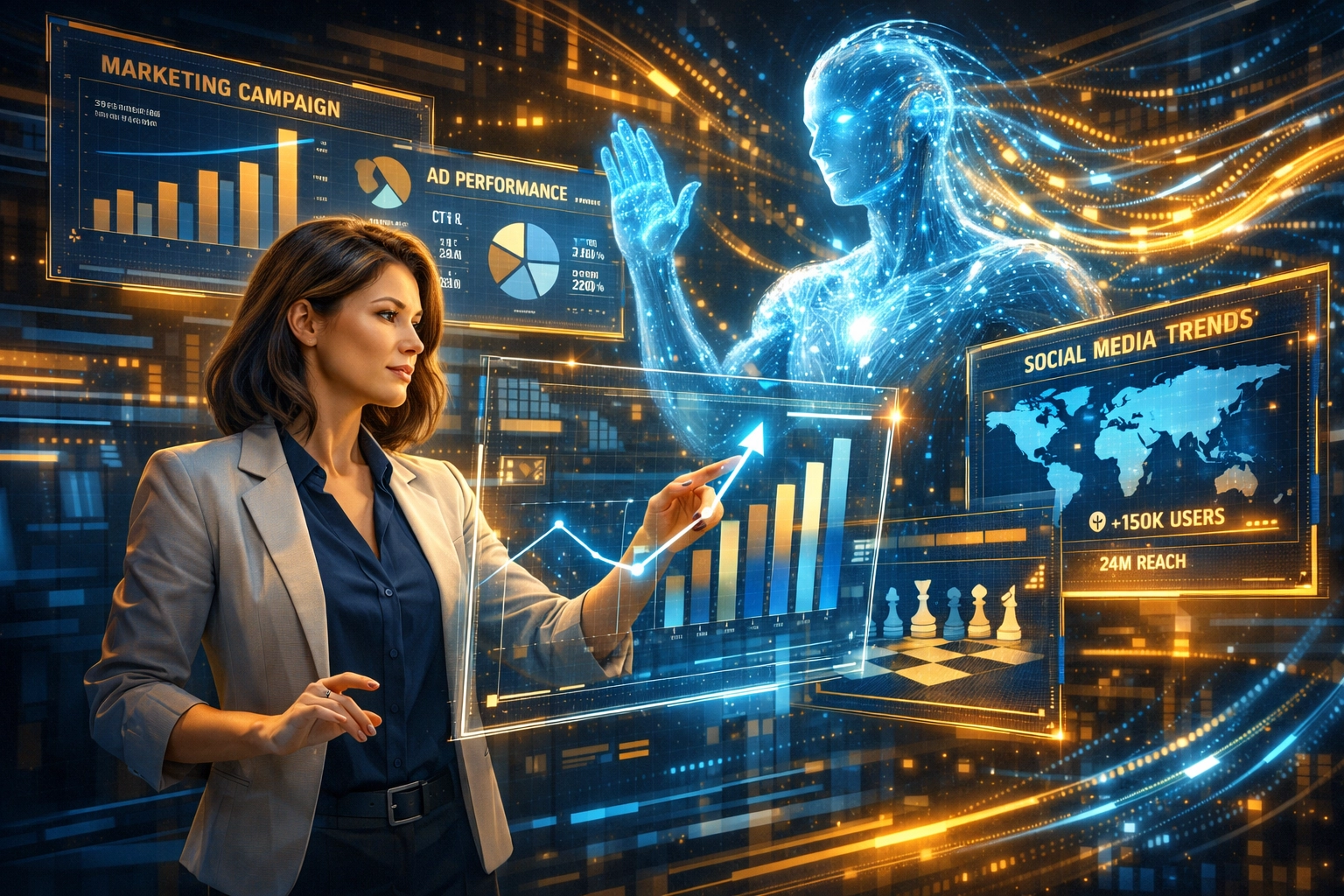 Collaboration between AI systems and human strategists in campaign management