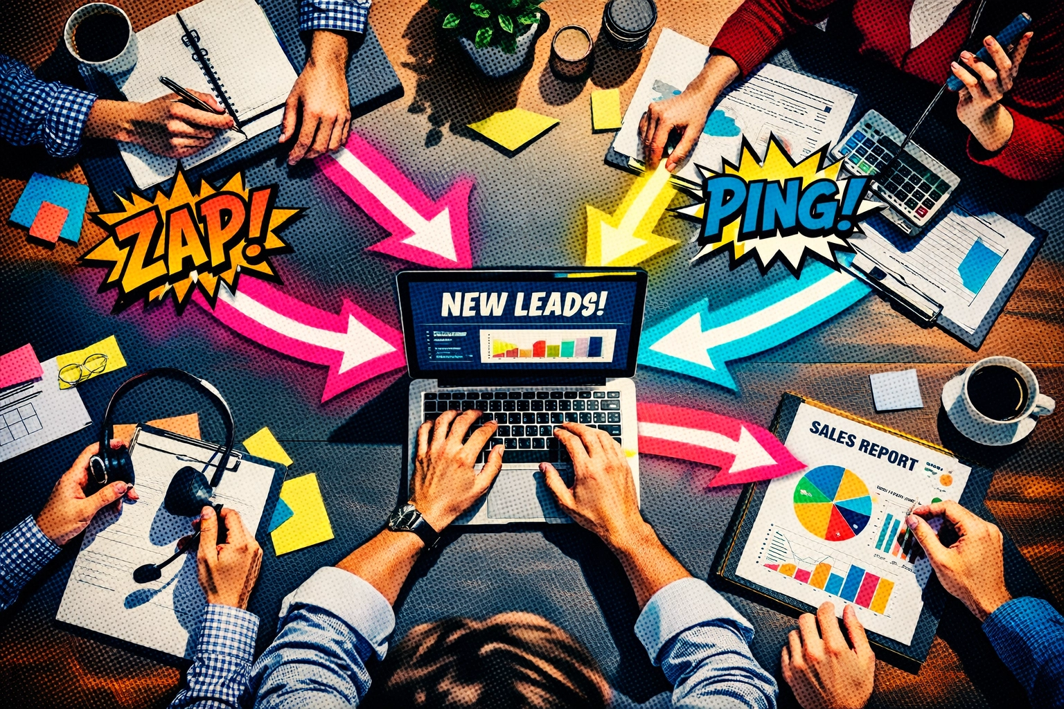 Automated lead routing system distributing qualified leads to sales team members