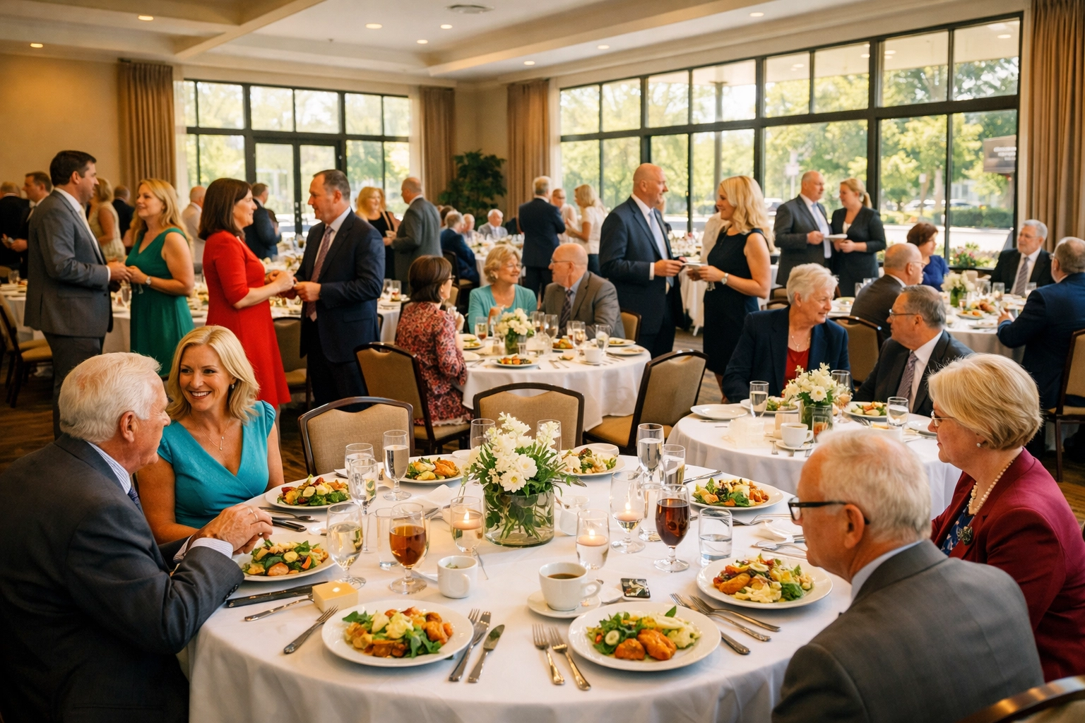 Guests at a formal community event supporting Family ReBuild of New Jersey and local relief programs.