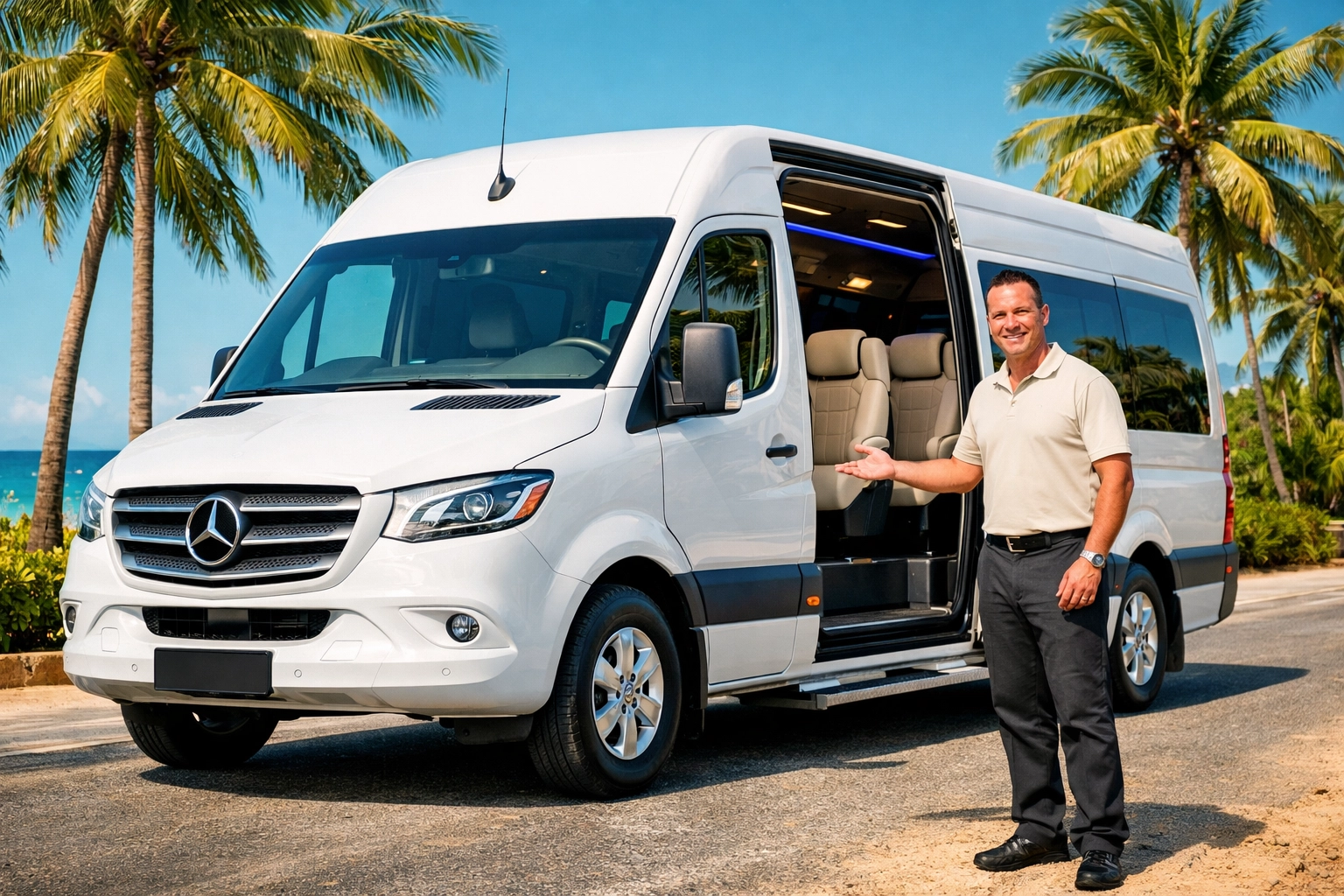 Professional licensed Liberia airport shuttle van and driver for safe Guanacaste transfers.