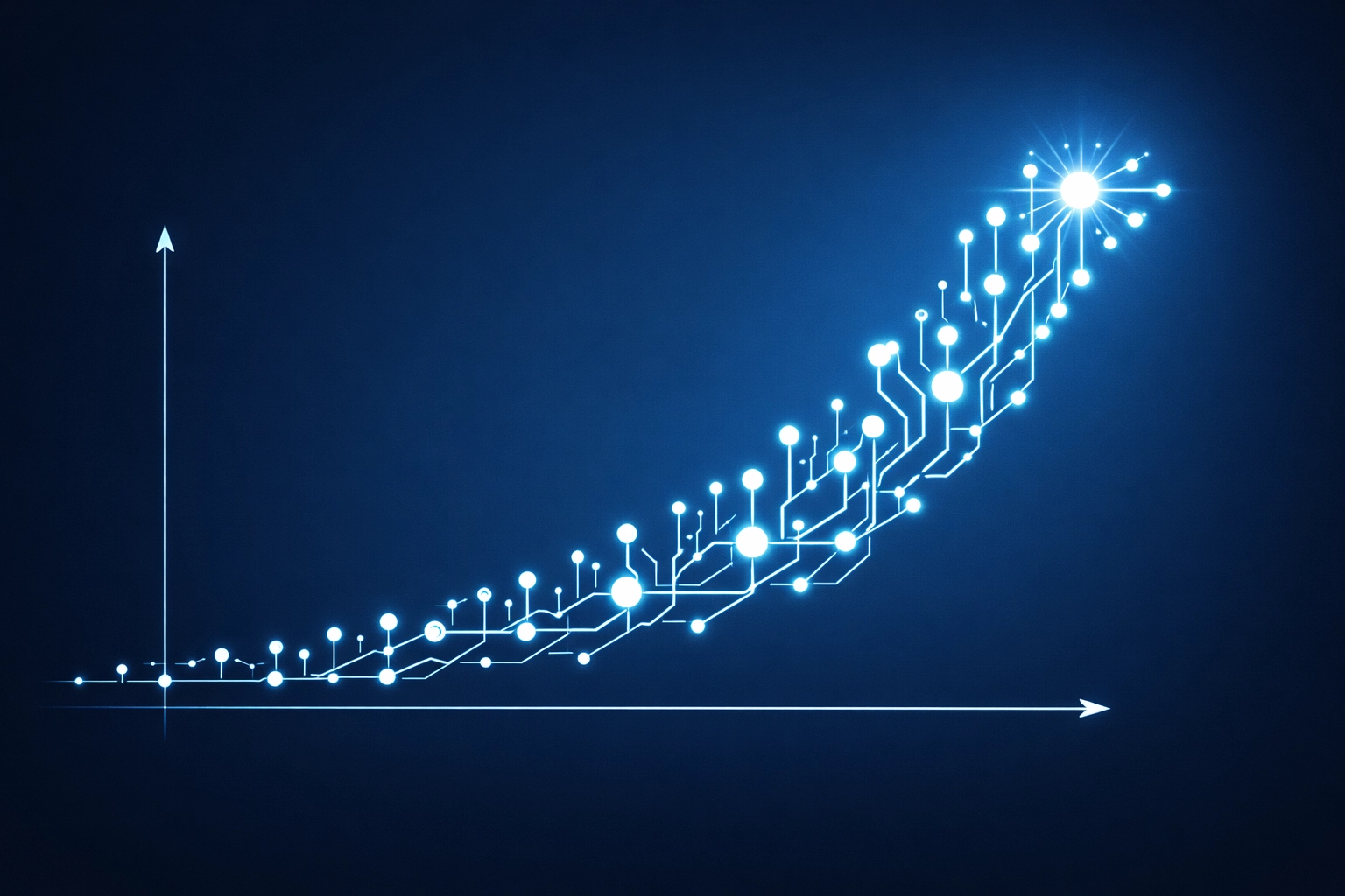 An exponential growth curve representing scaling professional services through workflow automation.