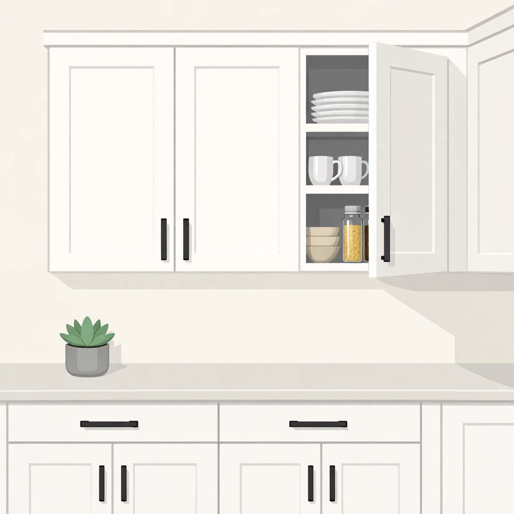 Modern kitchen cabinets with organized storage and hardware