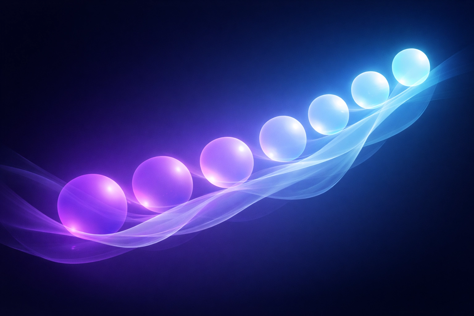 Abstract glowing orbs and ribbons representing energy pacing for employees with chronic illness.