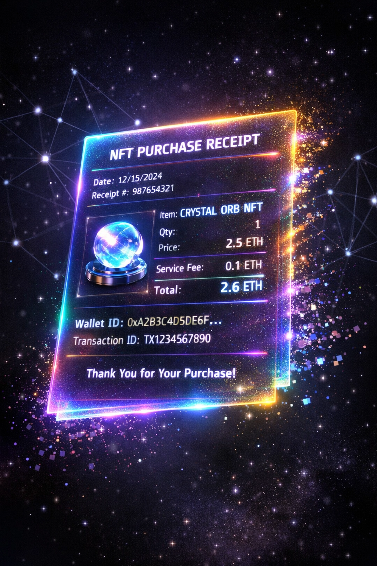 NFT receipt blockchain technology for crypto merchant transactions and verification