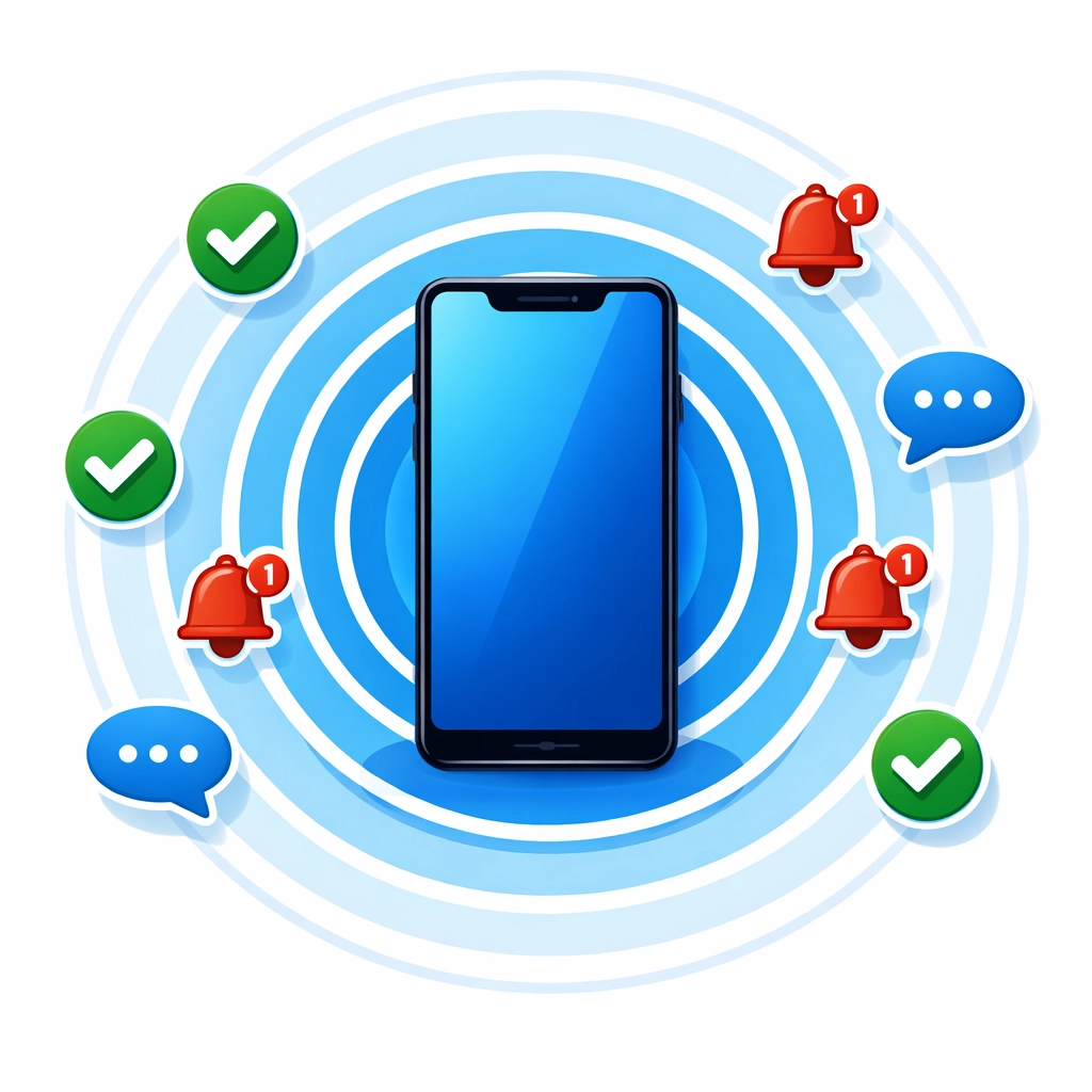 Mobile email engagement showing automated customer communication and notifications