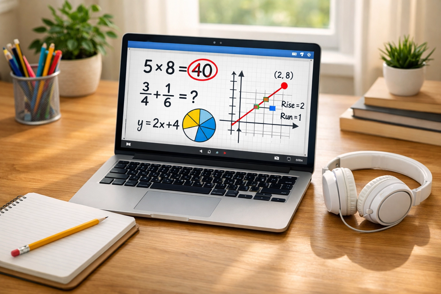 Student laptop displaying interactive whiteboard for Ontario online tutoring session