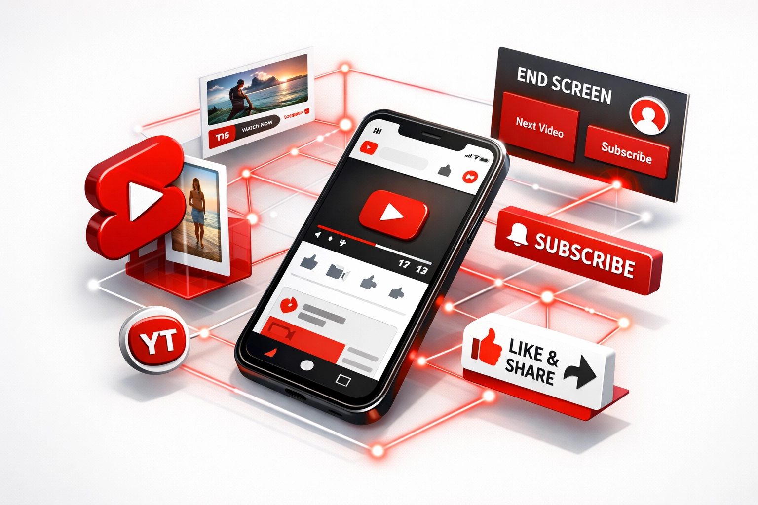 Fonctionnalités YouTube : Shorts, fiches interactives et écrans de fin