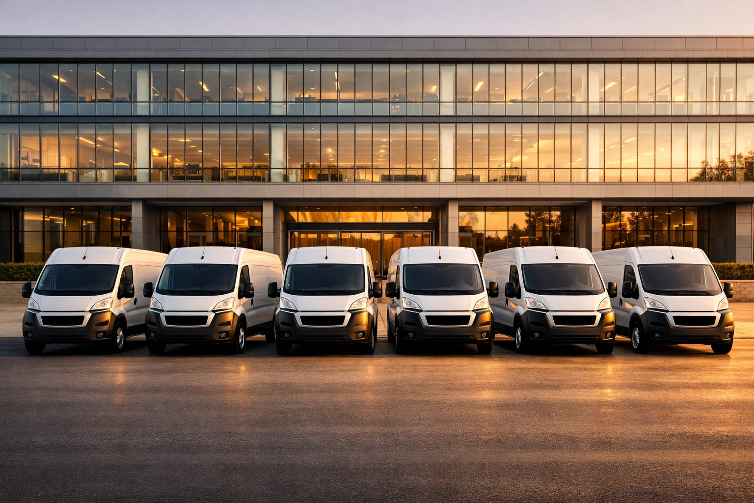 Fleet of new service vans representing business growth for HVAC contractors in Florida.