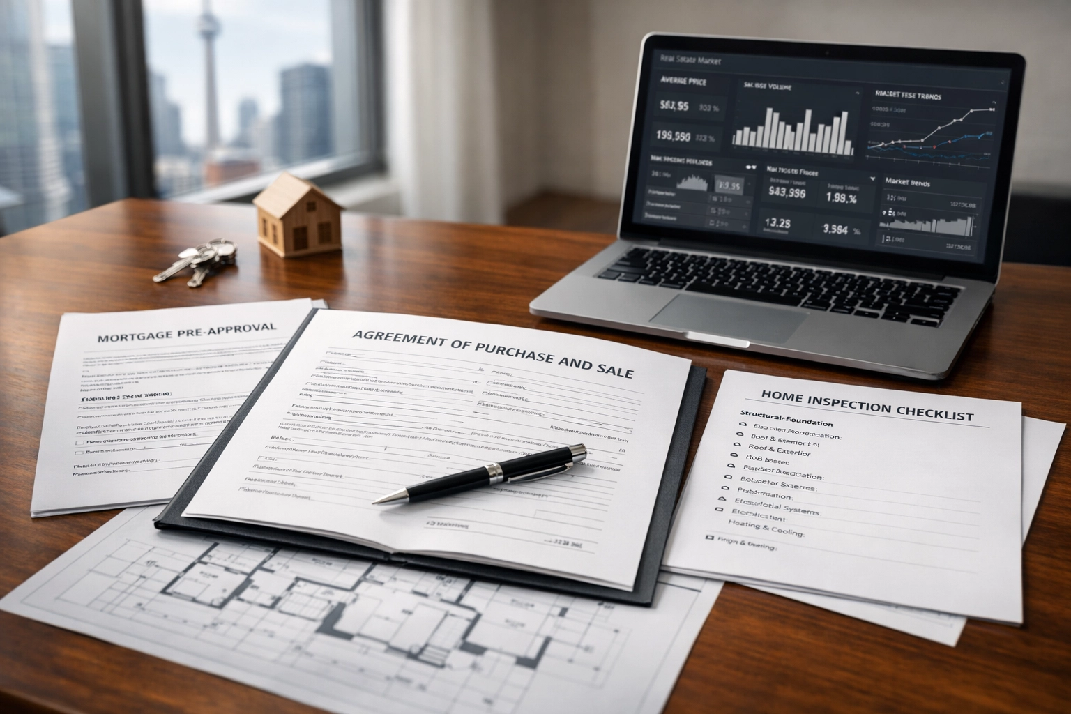 Real estate purchase agreement and transaction documents for Toronto home buyers