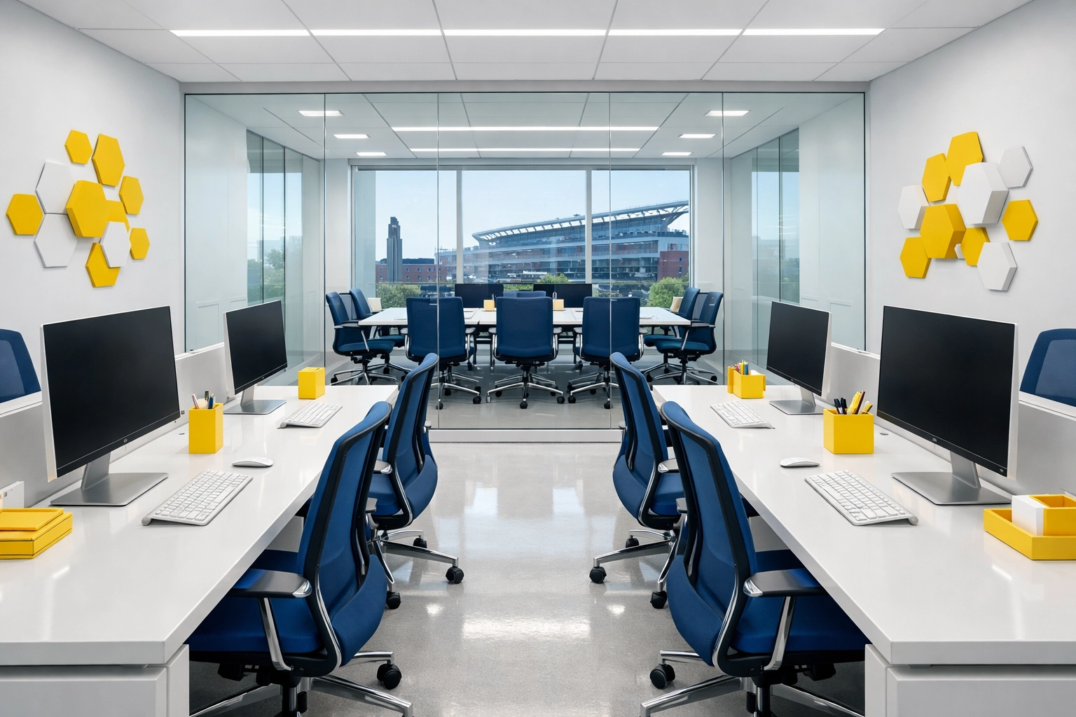 A modern Foxborough office looking pristine after a professional commercial deep cleaning Foxborough service.