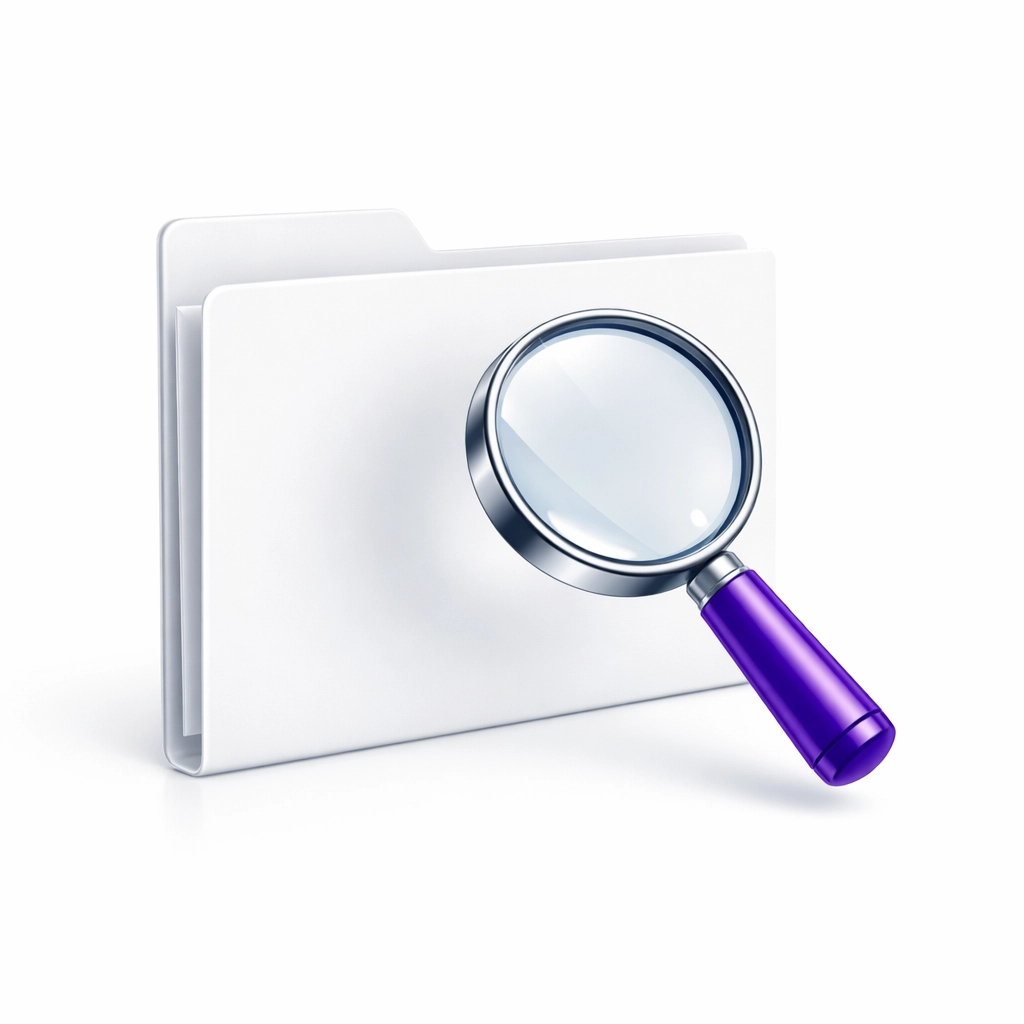 Magnifying glass over a file folder symbolizing a professional bookkeeping review of OBBB tax benefits.
