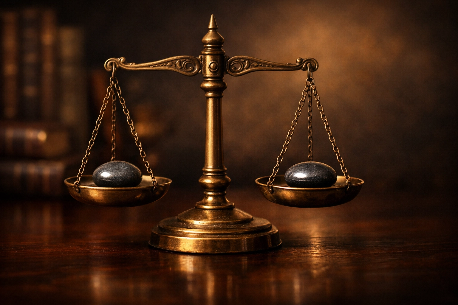 Balanced brass scales illustrating biblical stewardship and the principle of accurate weights in global trade.