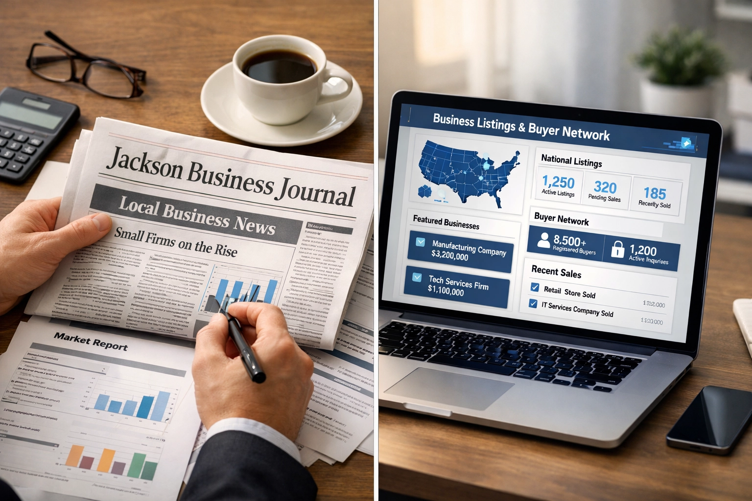 Comparison of local Jackson business broker services versus national firm networks