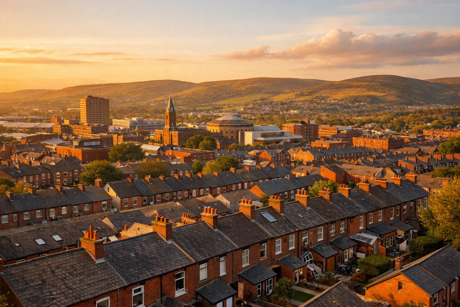 Oldham Victorian terraced houses and property market landscape in Greater Manchester