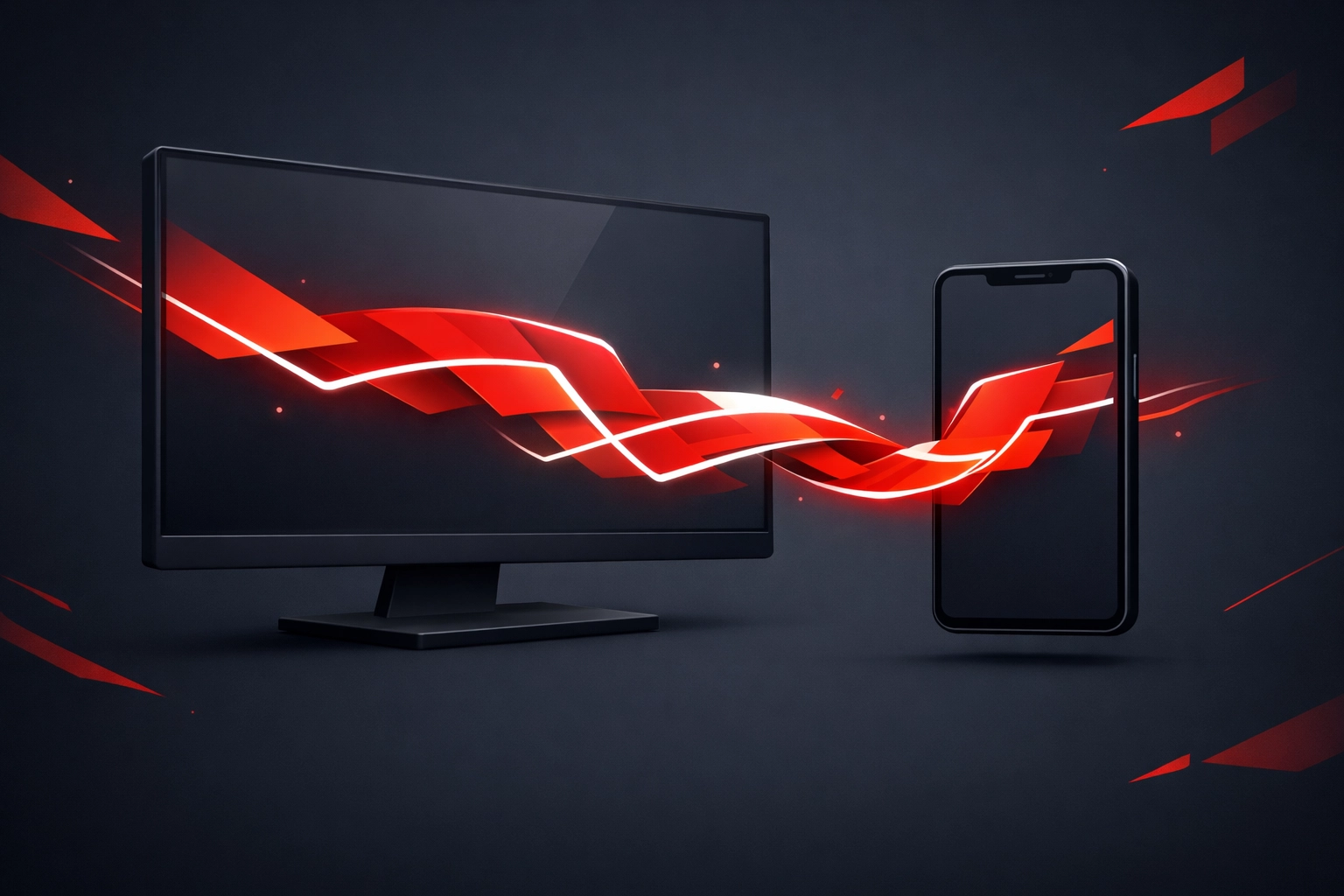 Mobile responsive website design illustration showing layout adapting for both smartphone and desktop screens.