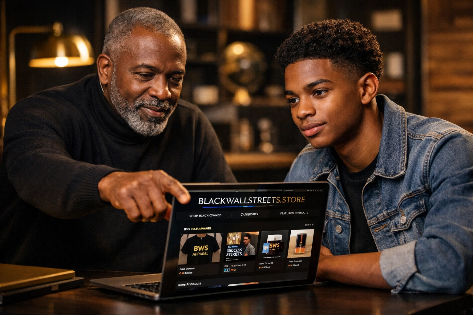 Strengthening Our Roots: Why Give A Day Foundation Matters Today African American mentor guiding a young leader on the Black Wall Streets marketplace for community empowerment.