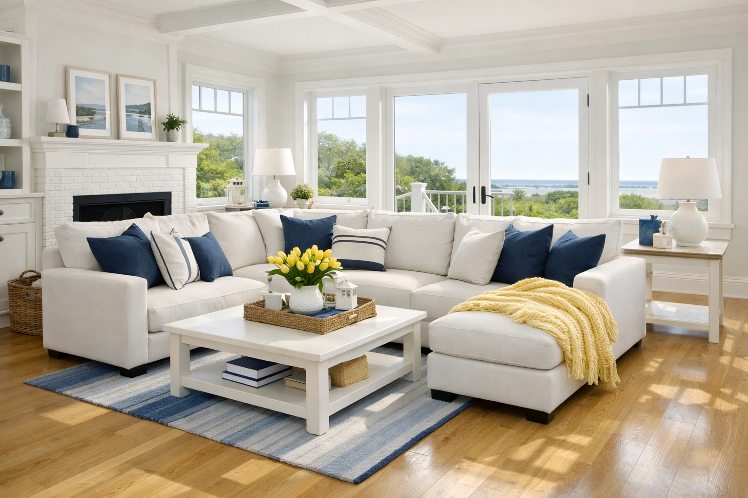 Clean Cape Cod living room in Cummaquid after a professional weekly house cleaning service.