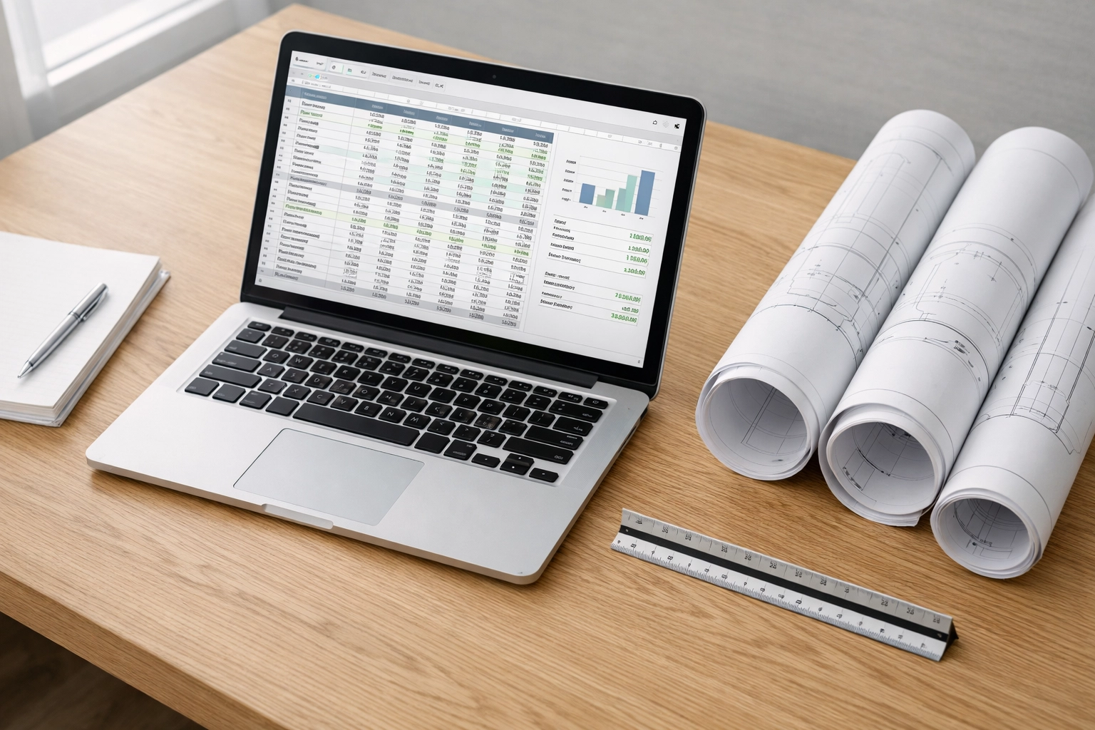 Budget planning for home extensions with blueprints and spreadsheets for custom extension builders in Nuneaton.