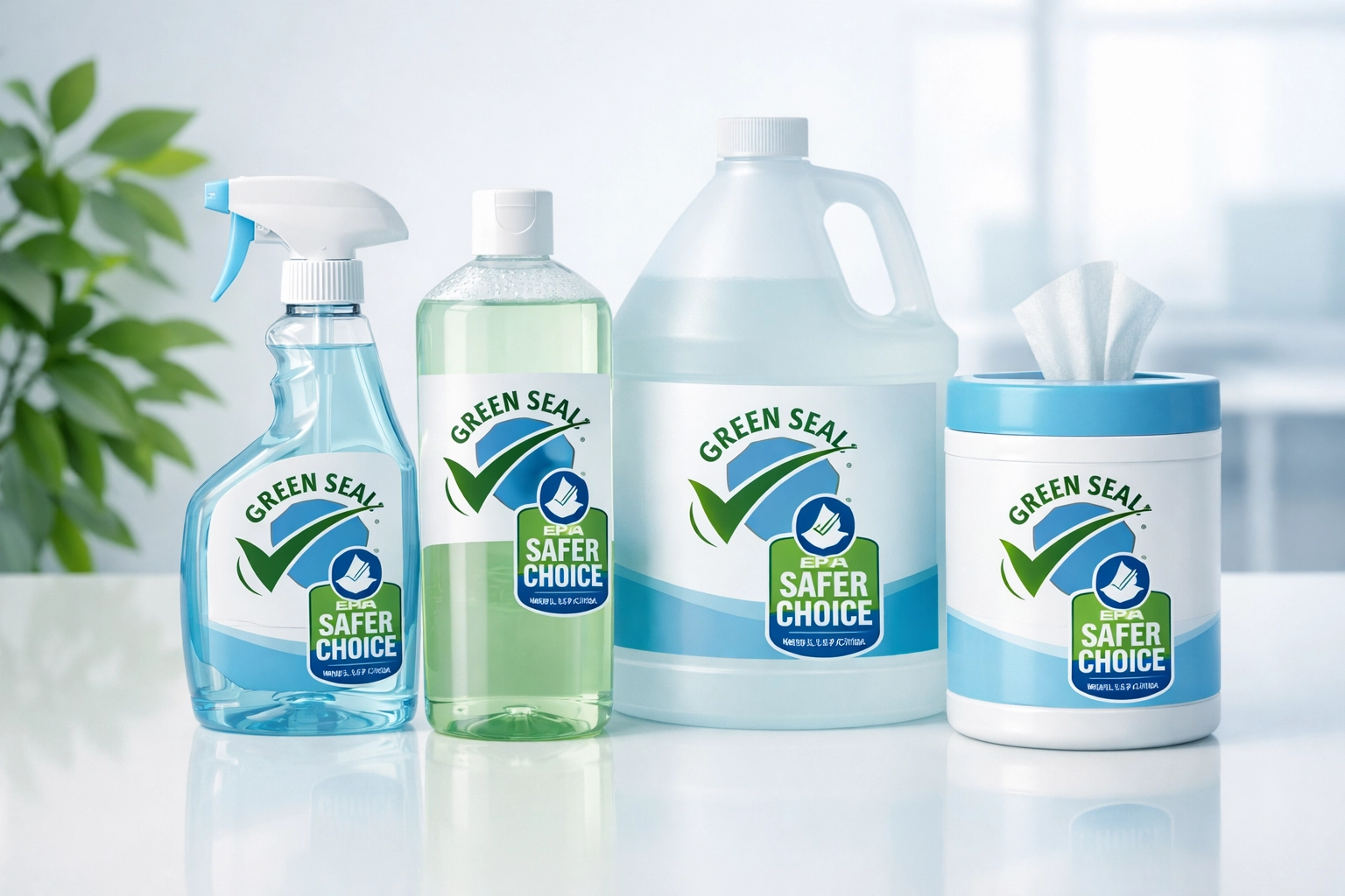 Green Seal and EPA certified eco-friendly cleaning products for sustainable janitorial services