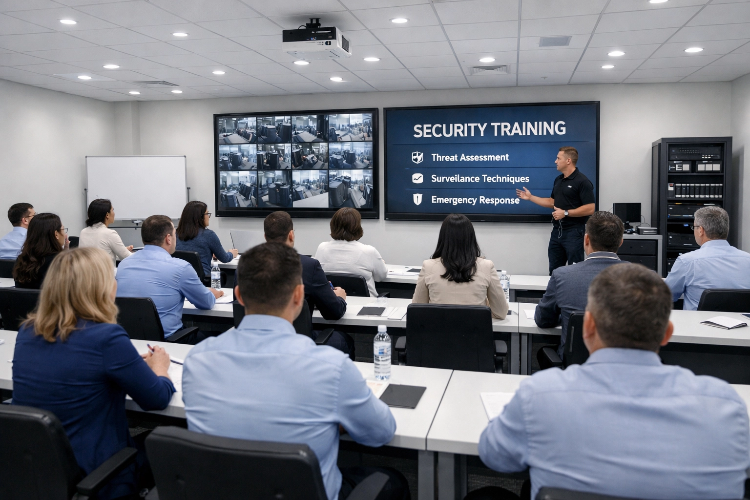 Security professionals attending an internal SIA training session at KGFM Ltd.