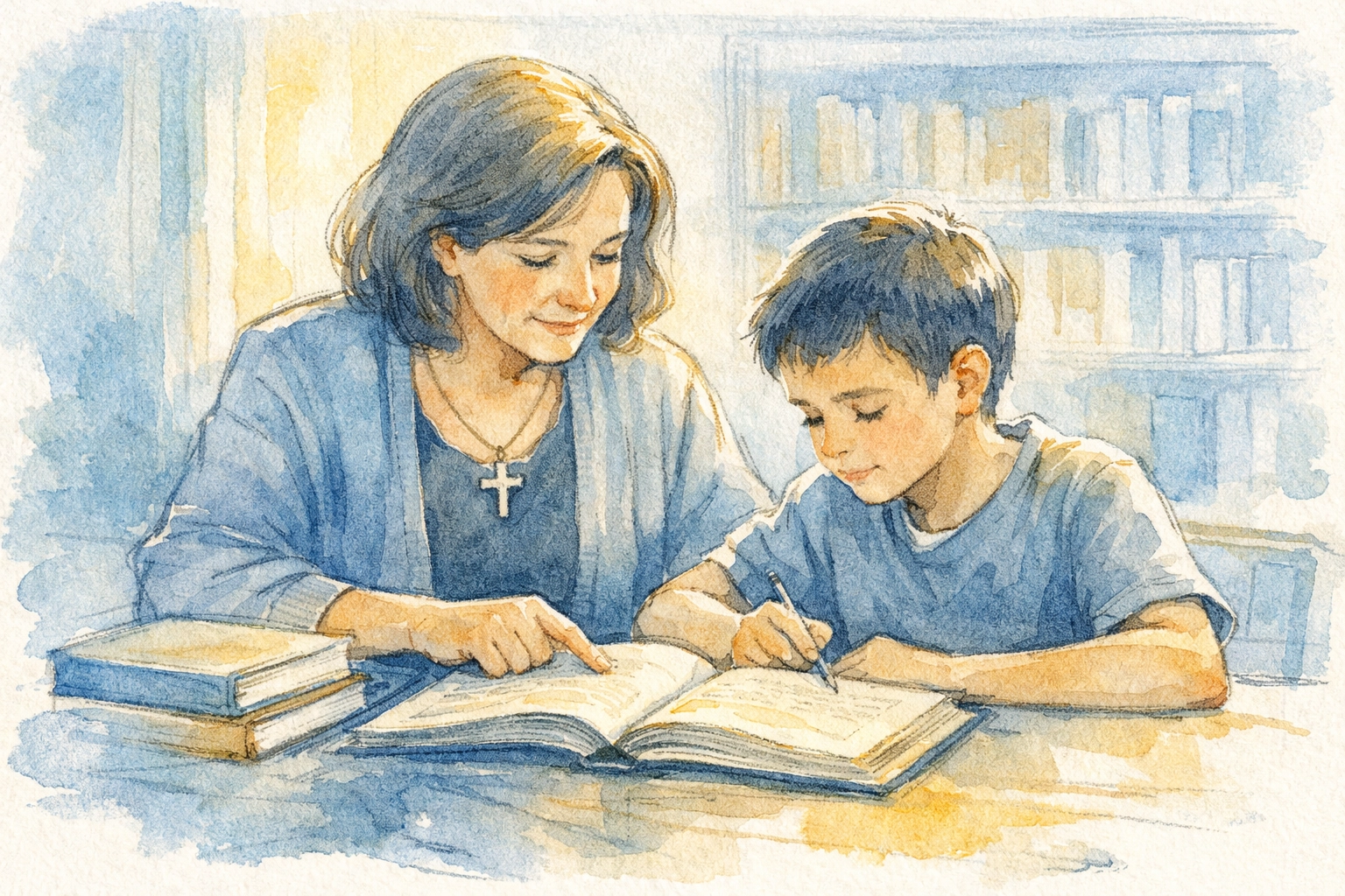 Church member tutoring child in community showing incarnational ministry through presence