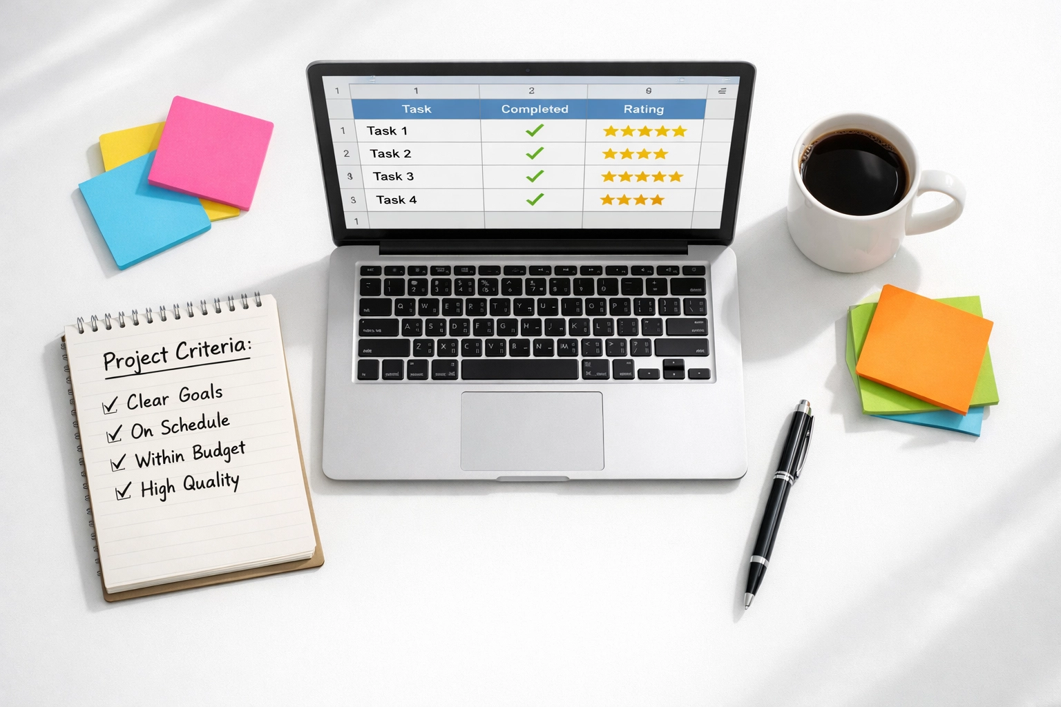 Laptop with rental property criteria spreadsheet for Puerto Vallarta apartment search