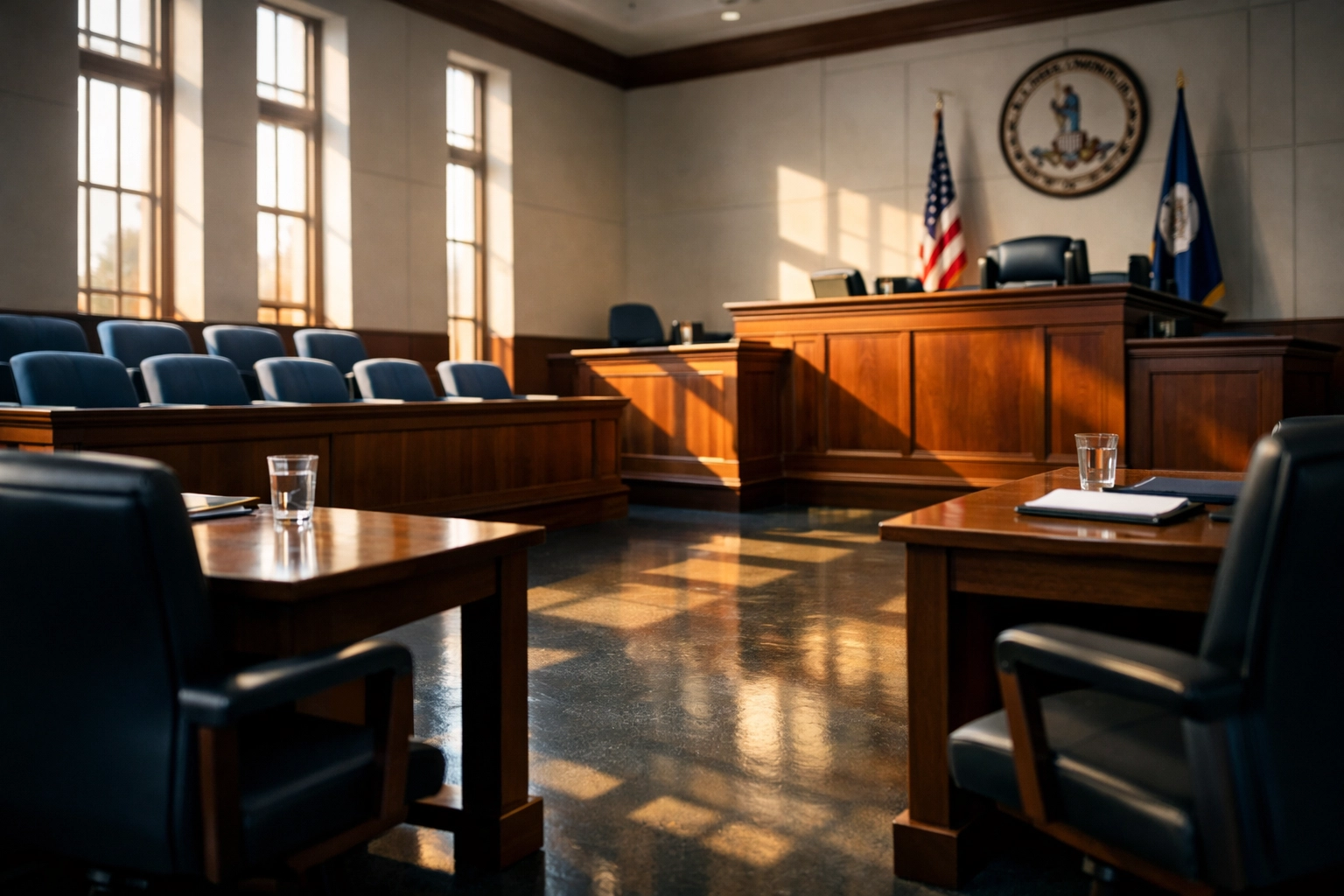 Hampton Roads Virginia courtroom where child custody and visitation cases are heard