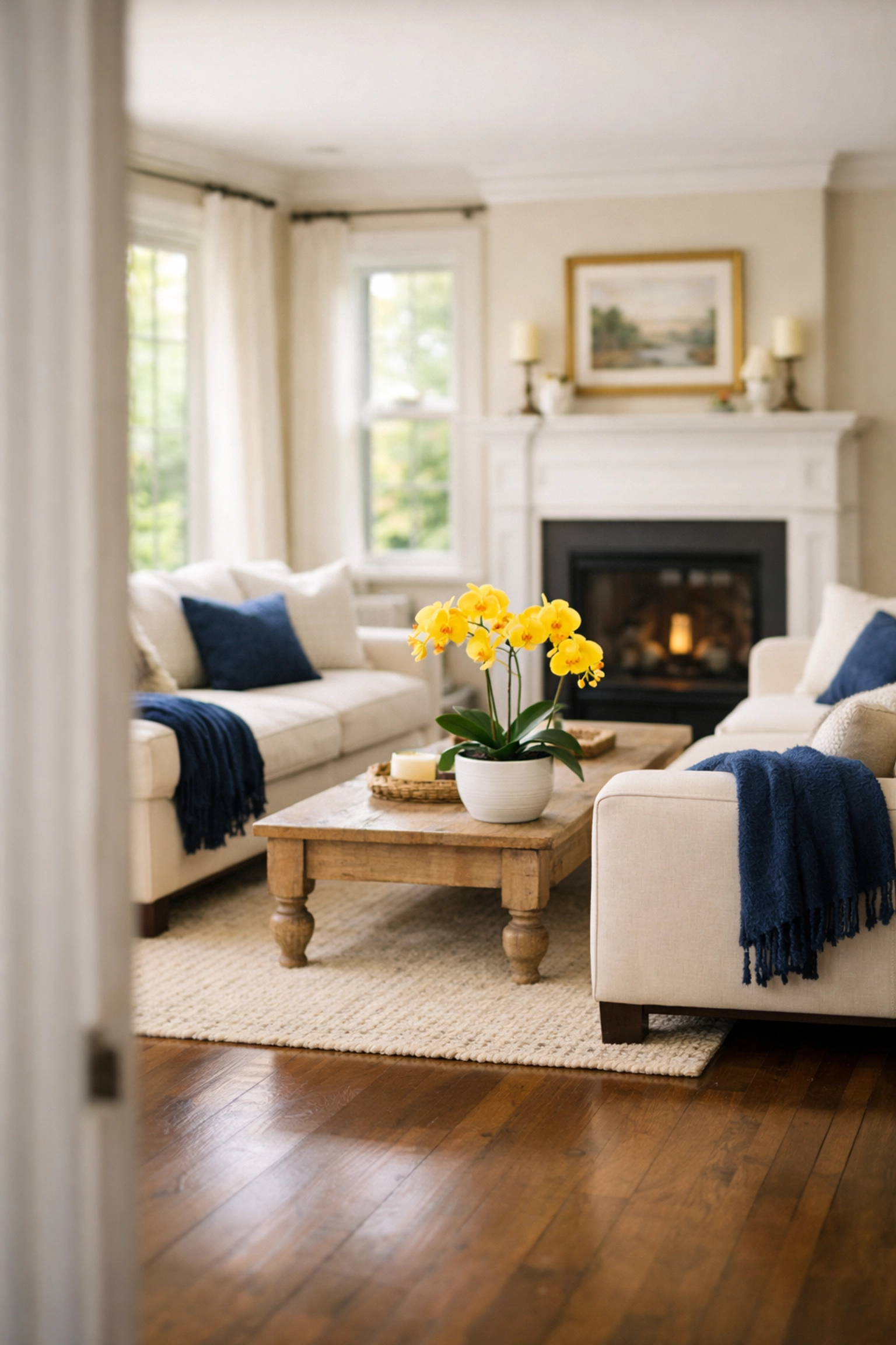 Recurring house cleaning in Ashland: a perfectly tidy and luxurious residential living room.