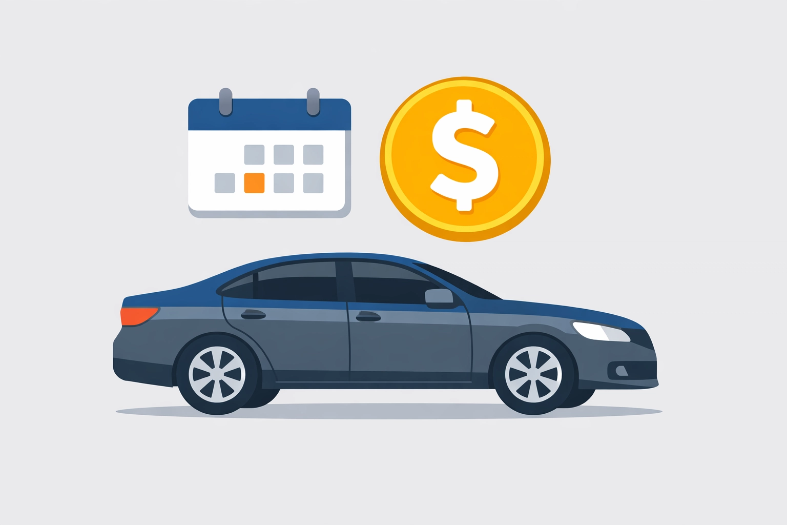 Car icon and dollar sign illustrating vehicle loan deductions for tax preparation New Haven.