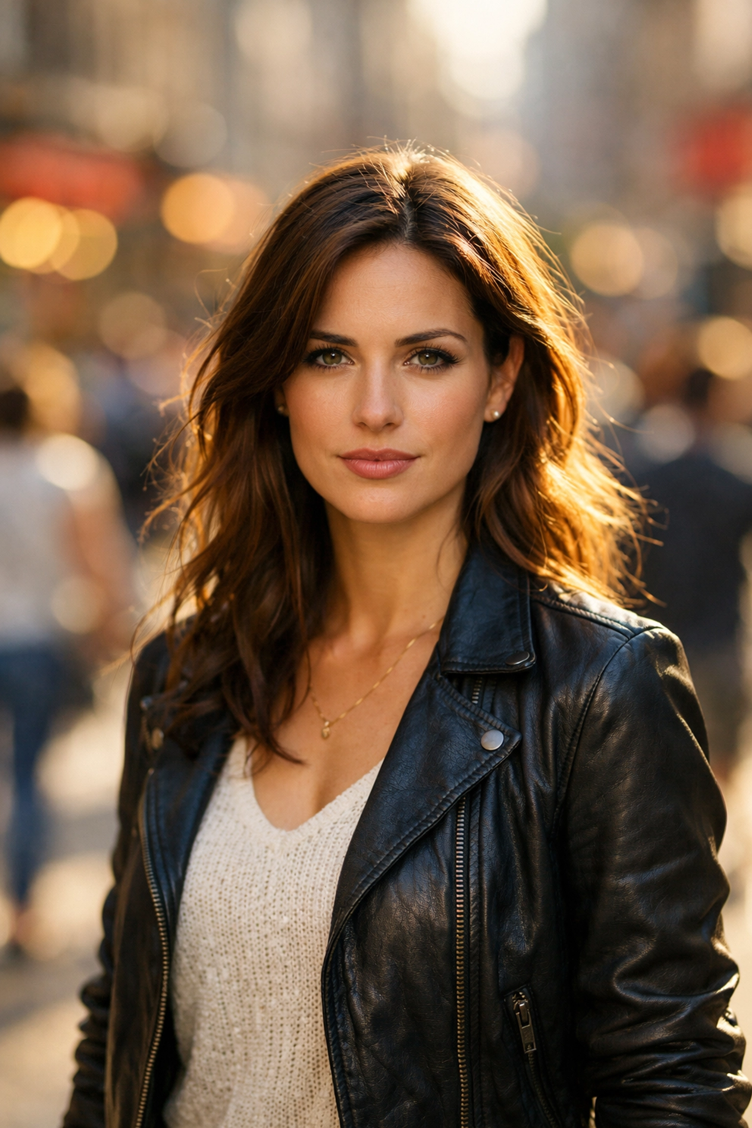 Sharp portrait of a woman with creamy background bokeh, avoiding distracting backgrounds in portrait photography.