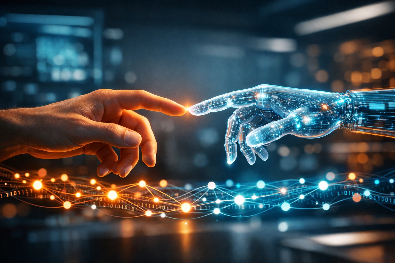 Mensch und Technik vereint: Change Management bei der KI-Einführung für Teams.